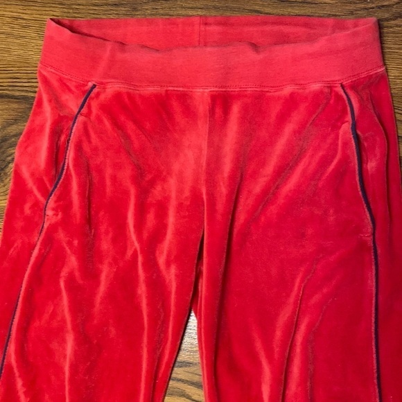 🌷 Tommy Hilfiger 🌷 Red Velour Straight Flare Leg Lounge Pants - Picture 3 of 10